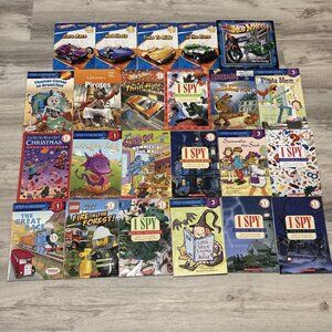 Step Into Reading Book Lot of 23 Level Pre 1 2 3 Hot Wheels Thomas I Spy Pirates